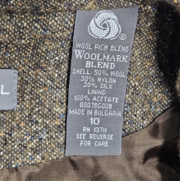 Kate Hill Tweed Sport Blazer Size 10 Brown Wool Blend Silk Old Money Preppy Vtg. - Picture 3 of 10
